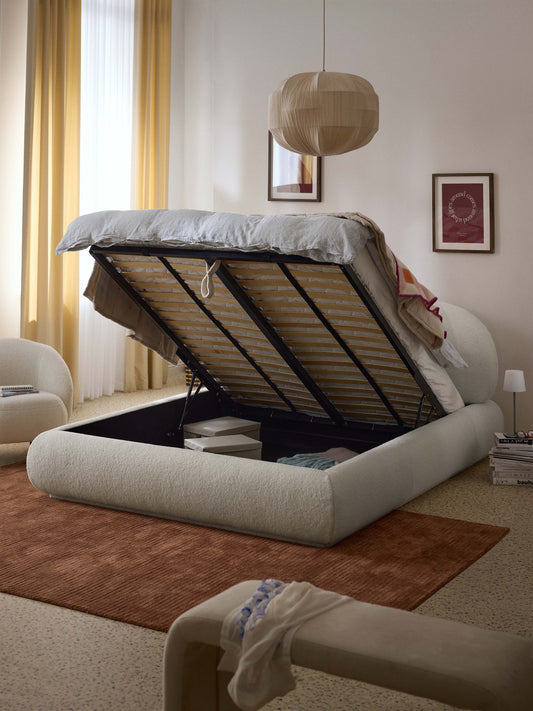 Albina Teddy Bed with Storage, Upholstered