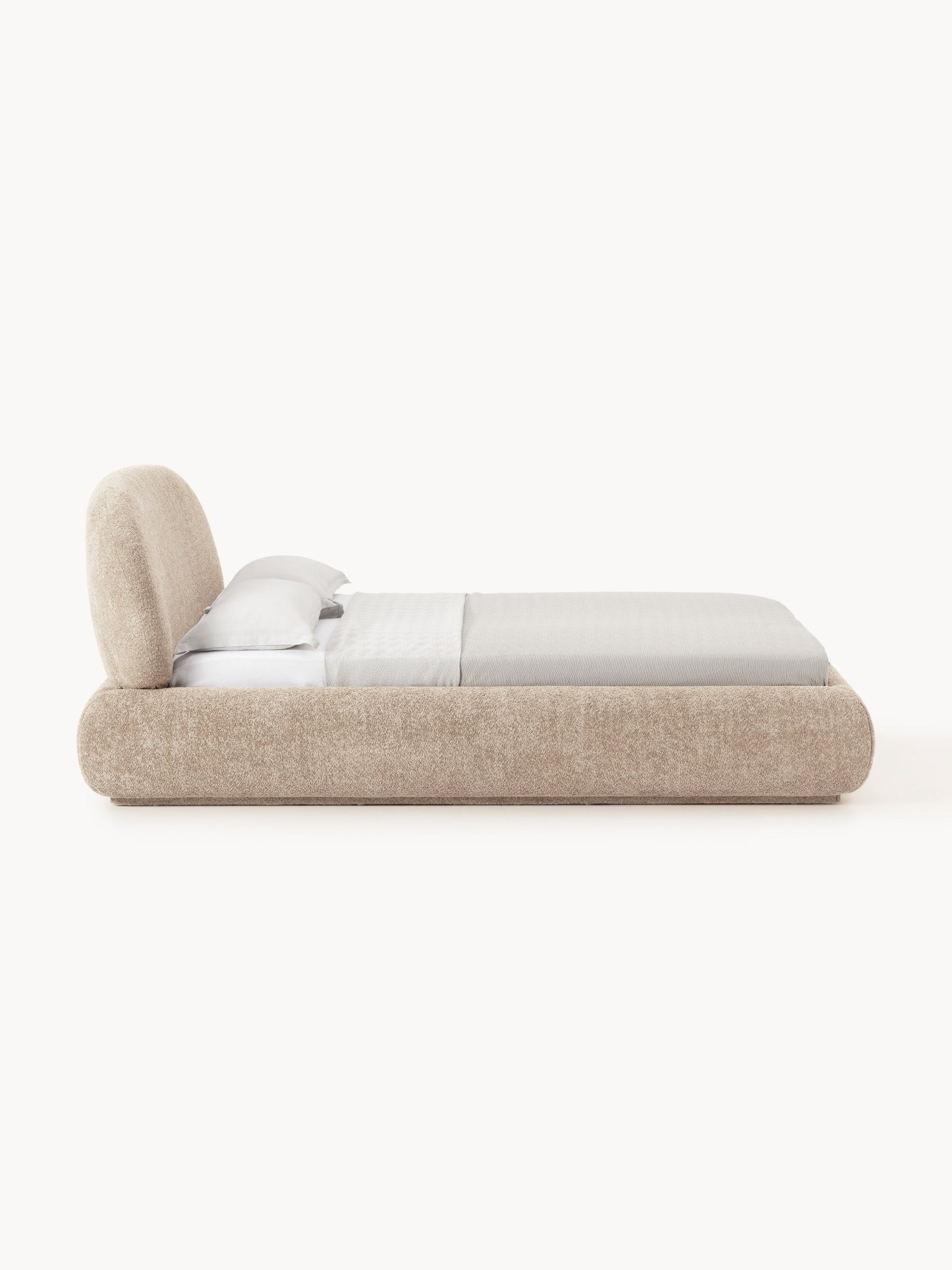 Albina Upholstered Bed in Teddy Bouclé