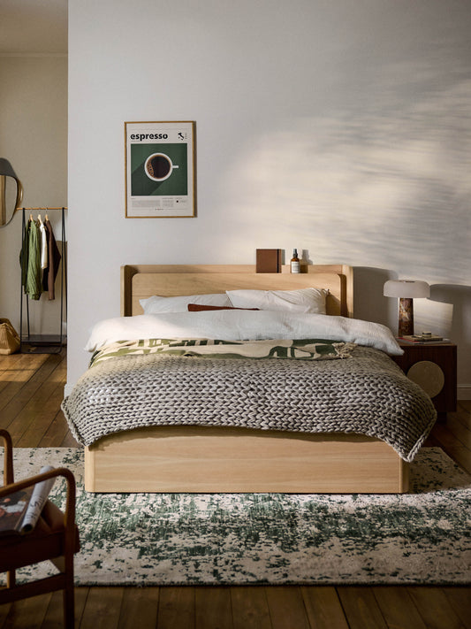 Allvio Wooden Bed with Drawers