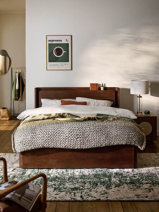 Allvio Wooden Bed with Drawers
