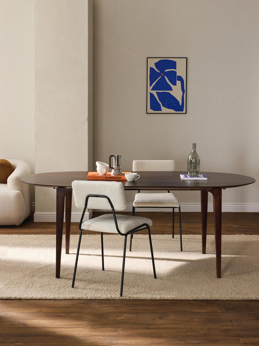 Archino Oval Dining Table in Mango Wood, 200 x 100 cm