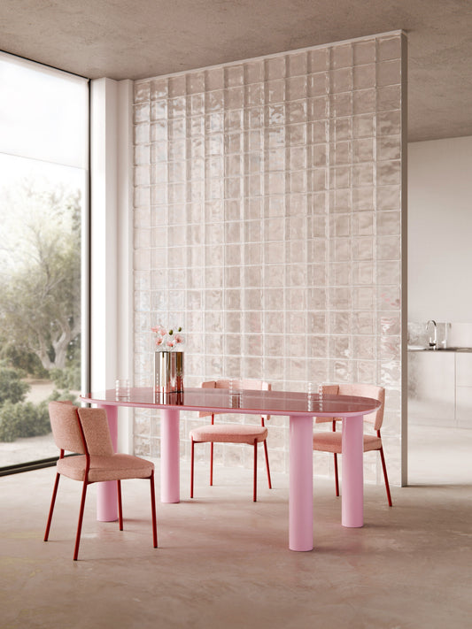 Benova Organic Glass-Top Dining Table, 200 x 110 cm