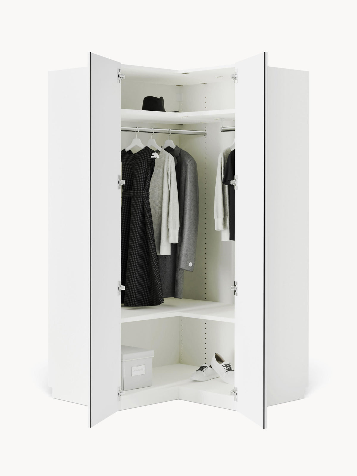 Charlise Corner Wardrobe, Modular, 115 cm Wide