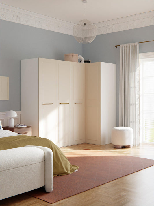 Charlise Corner Wardrobe, Modular, 215 cm Wide, in Various Sizes