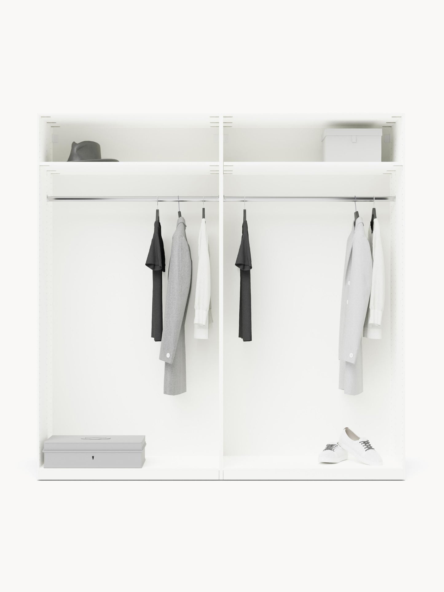 Charlise Hinged-Door Modular Wardrobe, 200 cm Wide, in Various Sizes