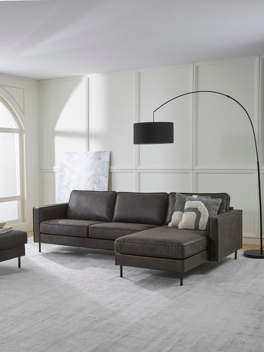 Hunwell Leather Corner Sofa (3-Seater)