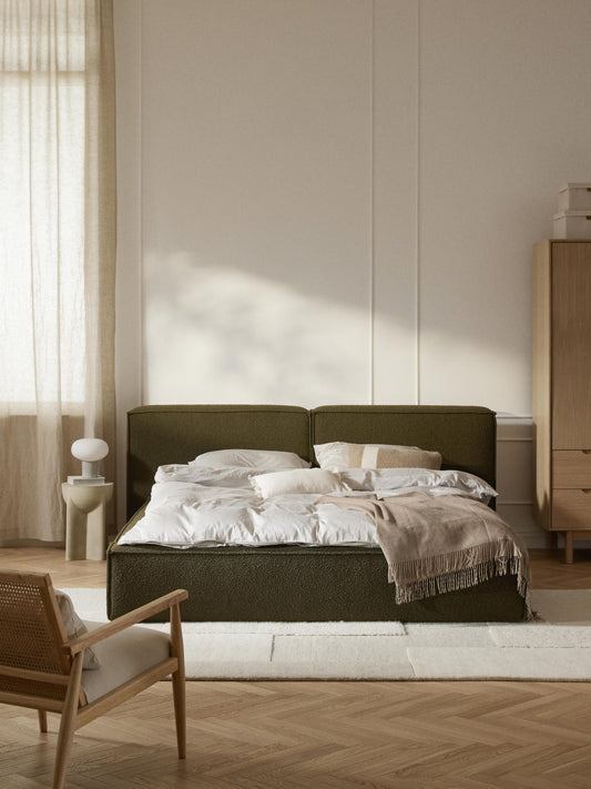 Lennard Bouclé Bed with Storage, Upholstered
