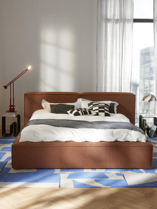 Lennard Bouclé Bed with Storage, Upholstered