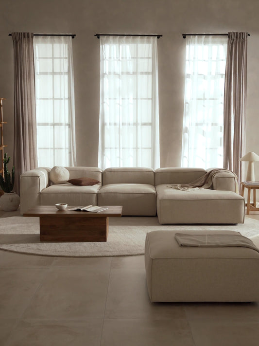 Lennard Modular Linen Blend Corner Sofa (4-Seater)