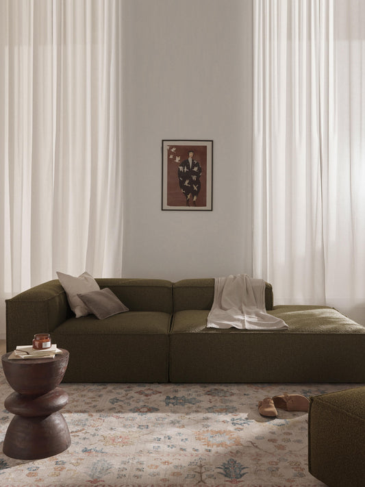 Lennard Modular Ottoman in Bouclé