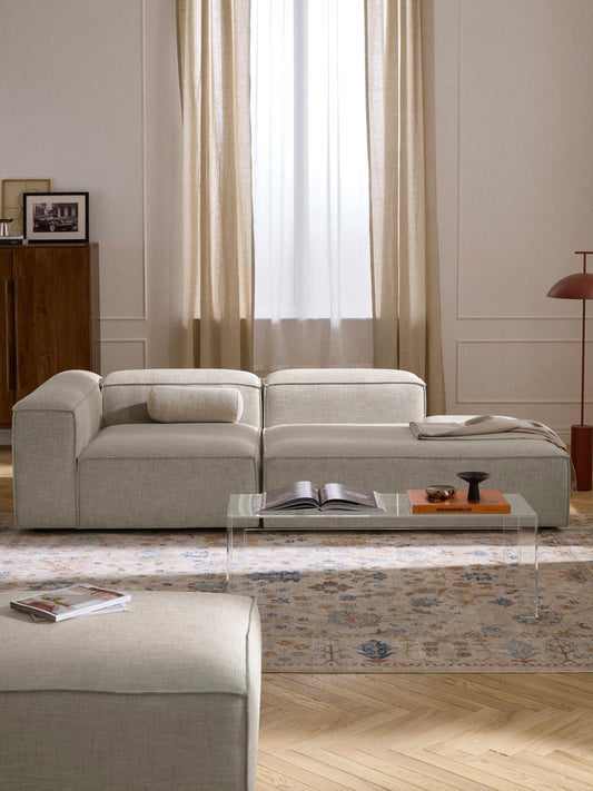 Lennard Modular Ottoman in Linen Blend