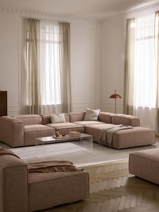 Lennard Modular XL Corner Sofa (4-Seater) in Linen Blend
