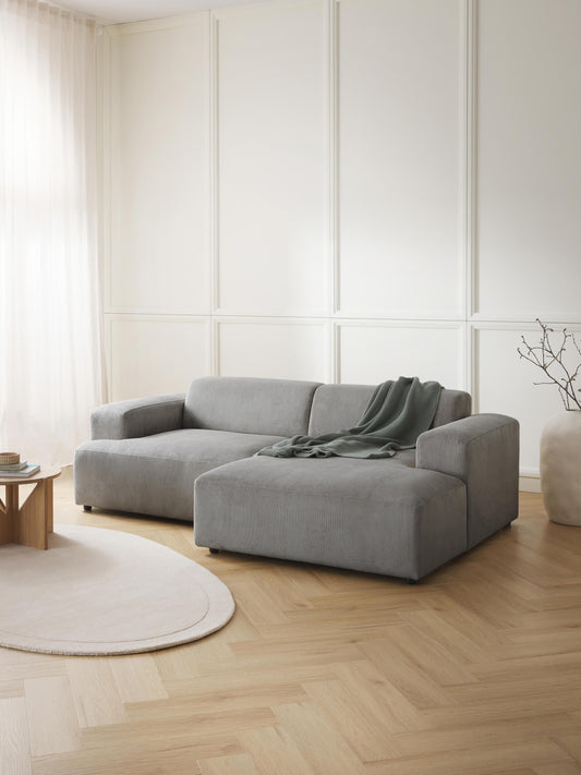 Melina Corduroy Corner Sofa, 3-Seater