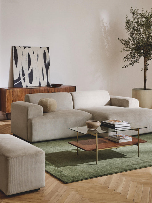 Melina Corduroy Corner Sofa, 3-Seater