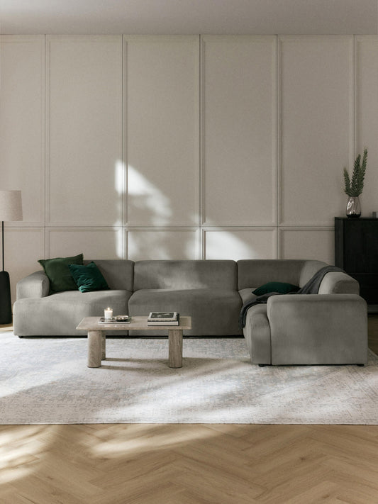Melina Large Corduroy Corner Sofa (4-Seater)
