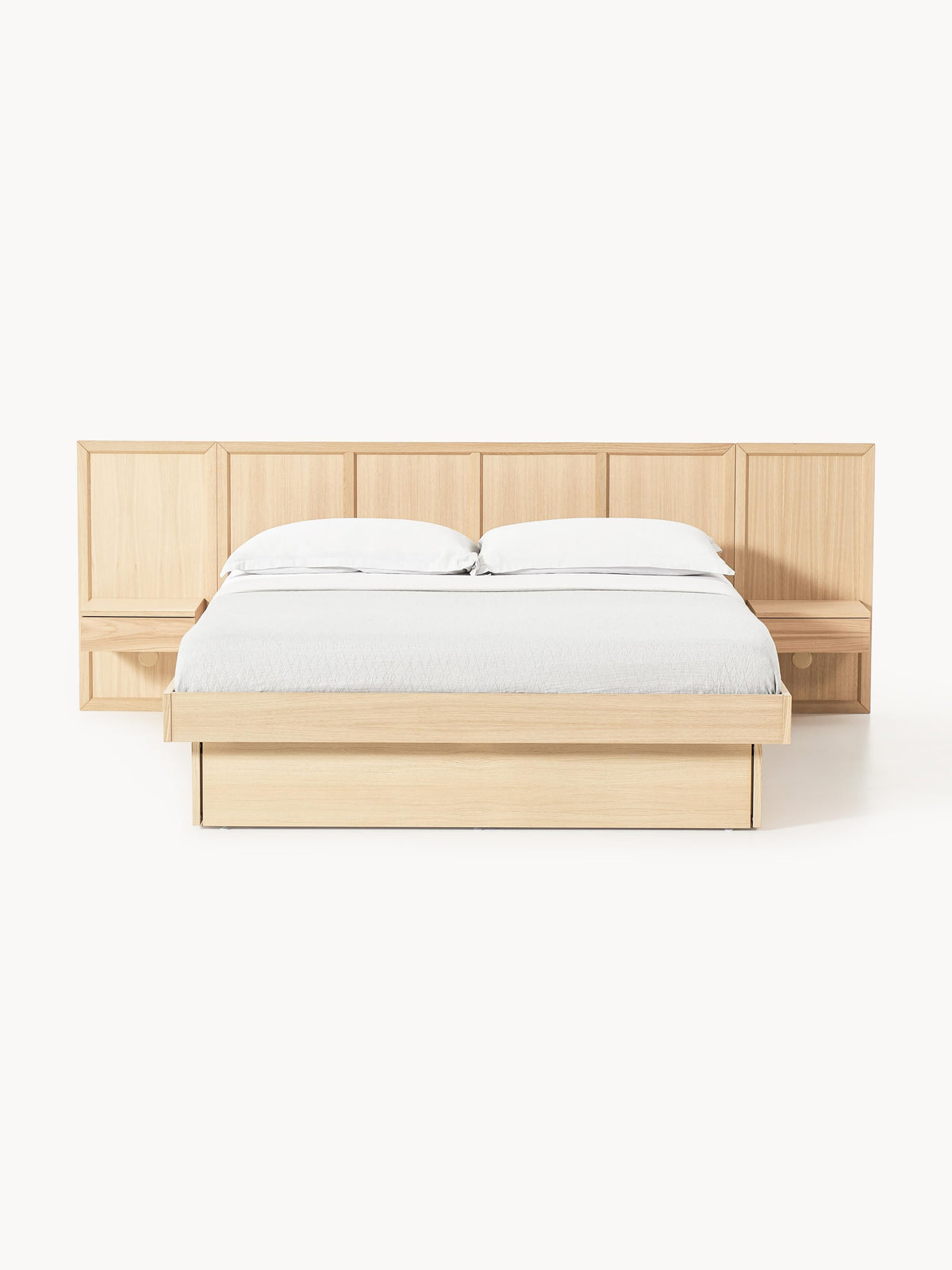 Nantova Wooden Bed with Bedside Tables and Headboard