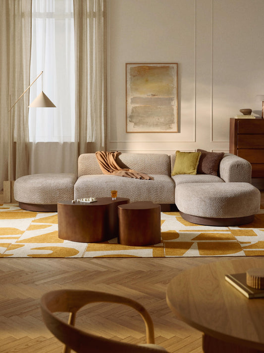 Natova Modular Corner Sofa in Teddy Bouclé