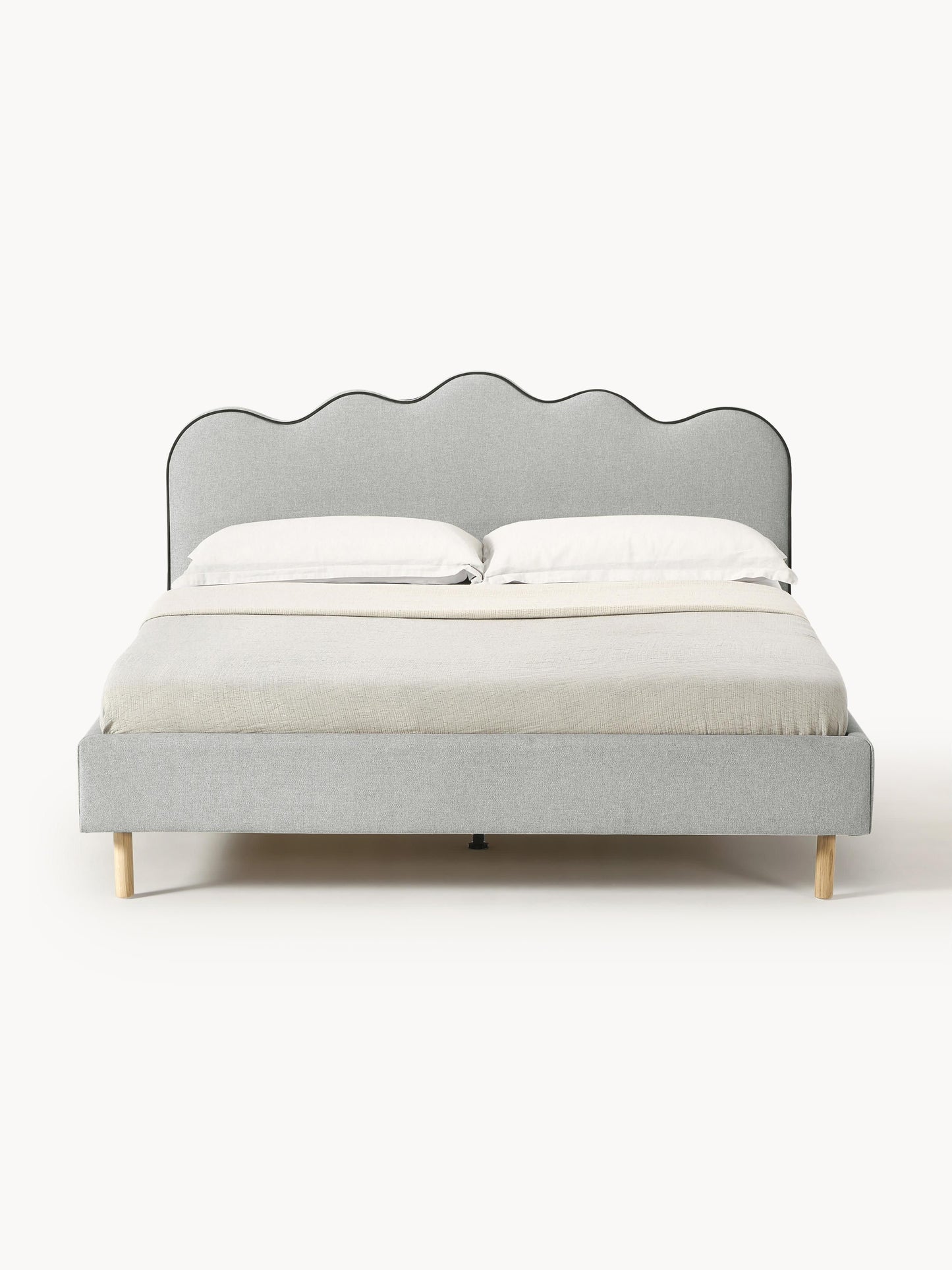 Romyra Upholstered Bed with Wavy Headboard