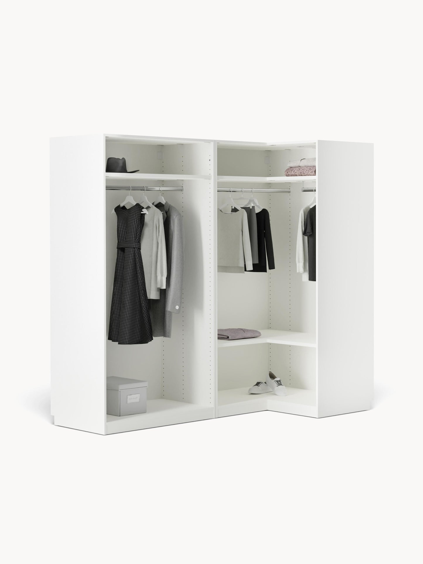 Simena Modular Corner Wardrobe, 215 cm Wide, in Various Sizes