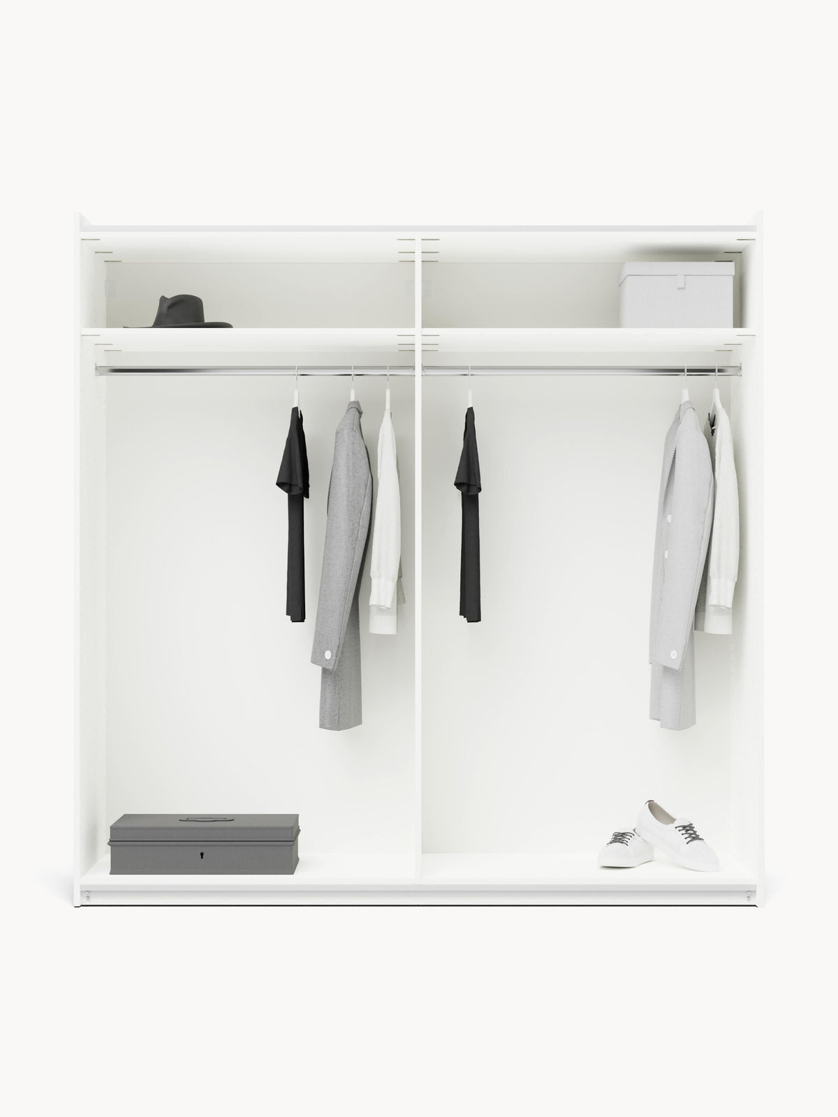 Simena Modular Sliding-Door Wardrobe, 200 cm Wide, in Various Sizes