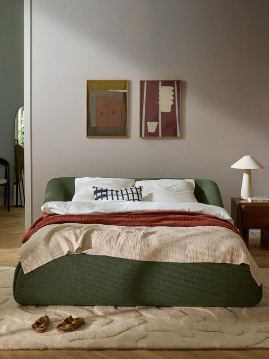 Sovia Bouclé Upholstered Bed