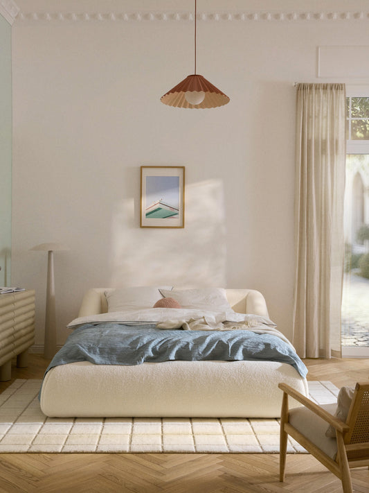 Sovia Upholstered Bed in Teddy