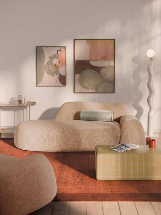 Wolna Bouclé Sofa (2-Seater) with Chaise Longue