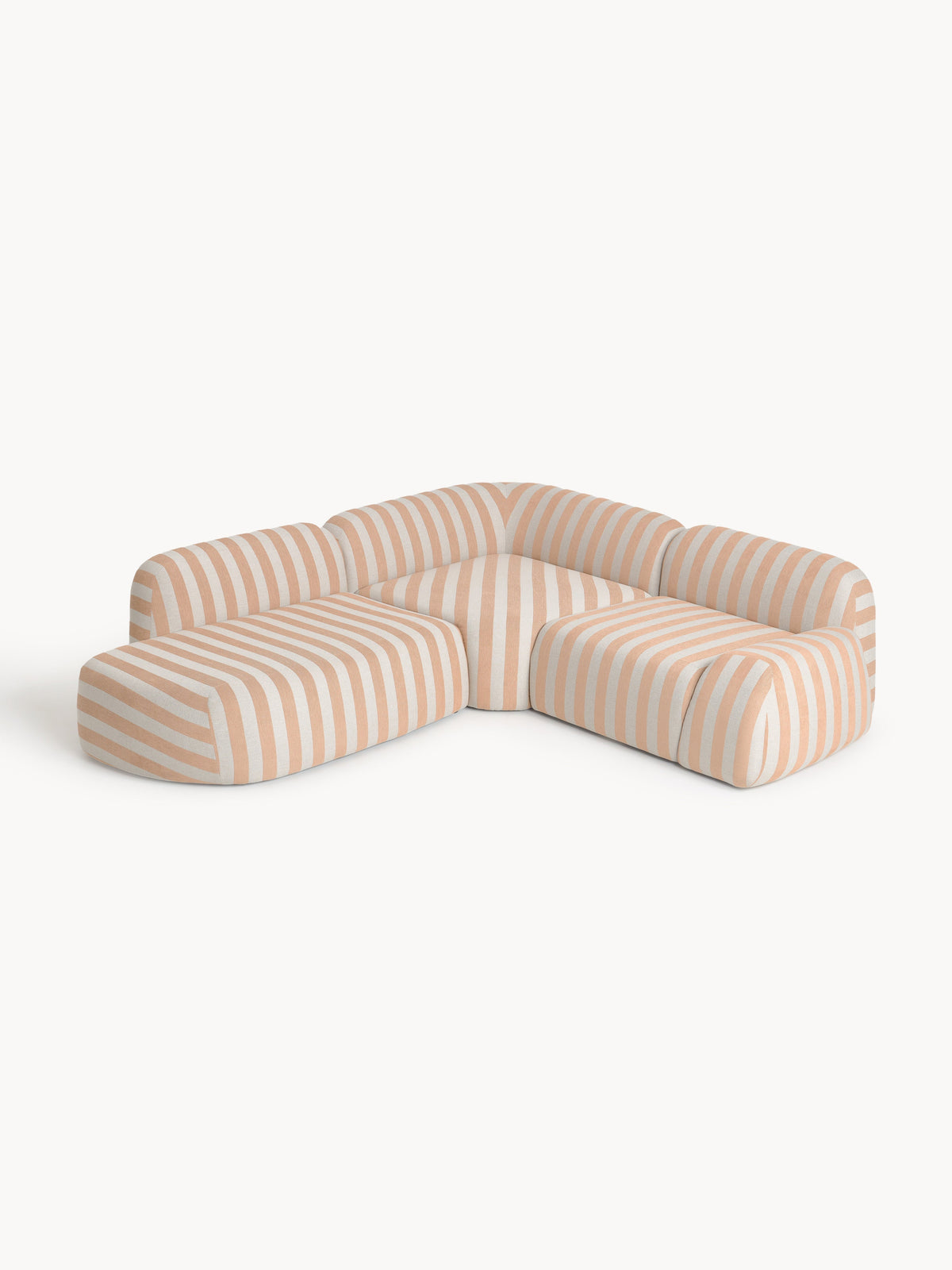 Wolna Modular Striped Corner Sofa (4-Seater) with Chaise Longue