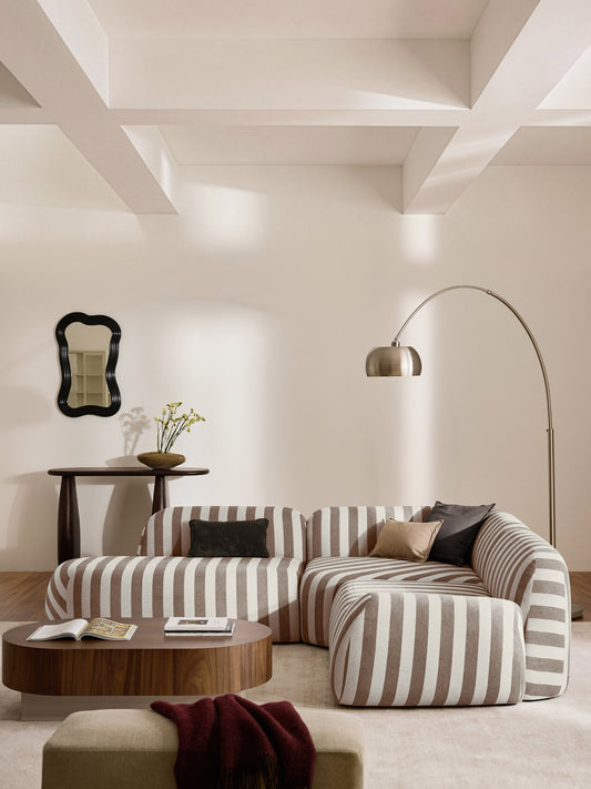 Wolna Modular Striped Corner Sofa (4-Seater) with Chaise Longue