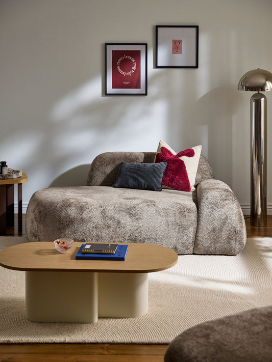Wolna Teddy Bouclé Sofa with Chaise Longue (2-Seater)