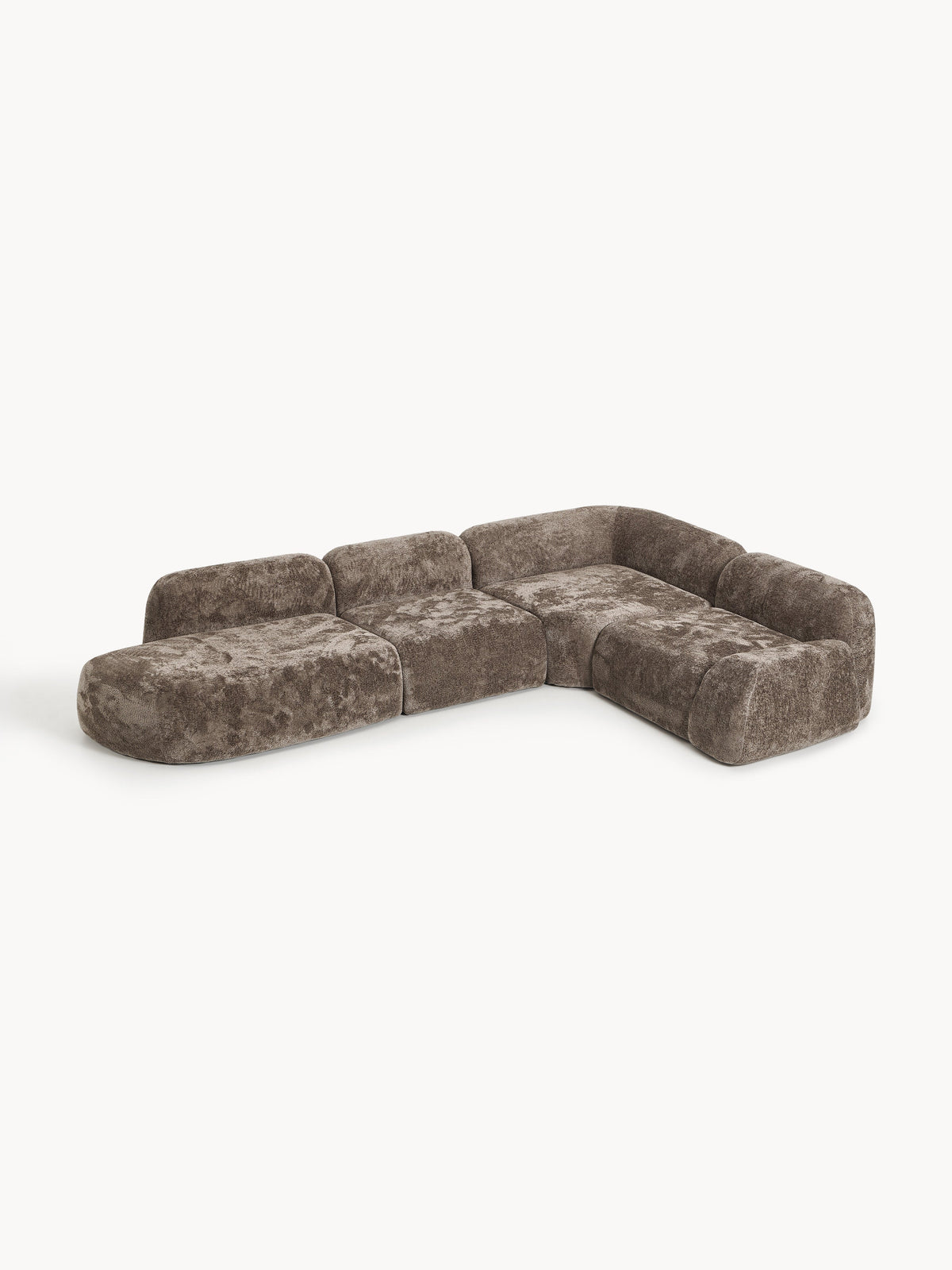 Wolna XL Modular Teddy Bouclé Corner Sofa with Chaise Longue