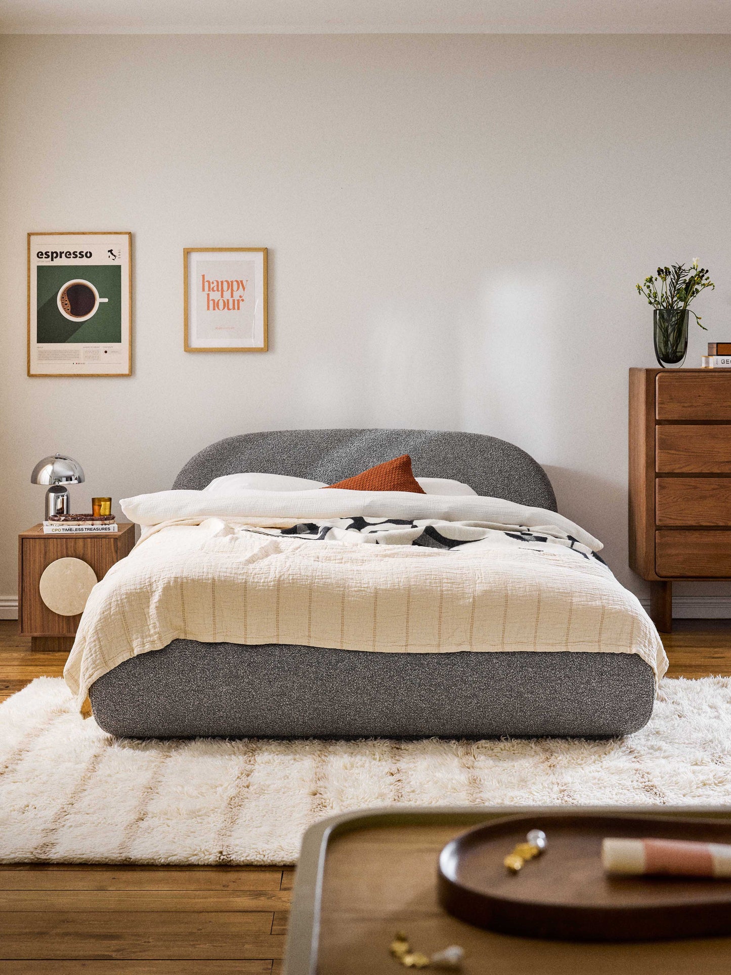 Albina Bouclé Upholstered Bed