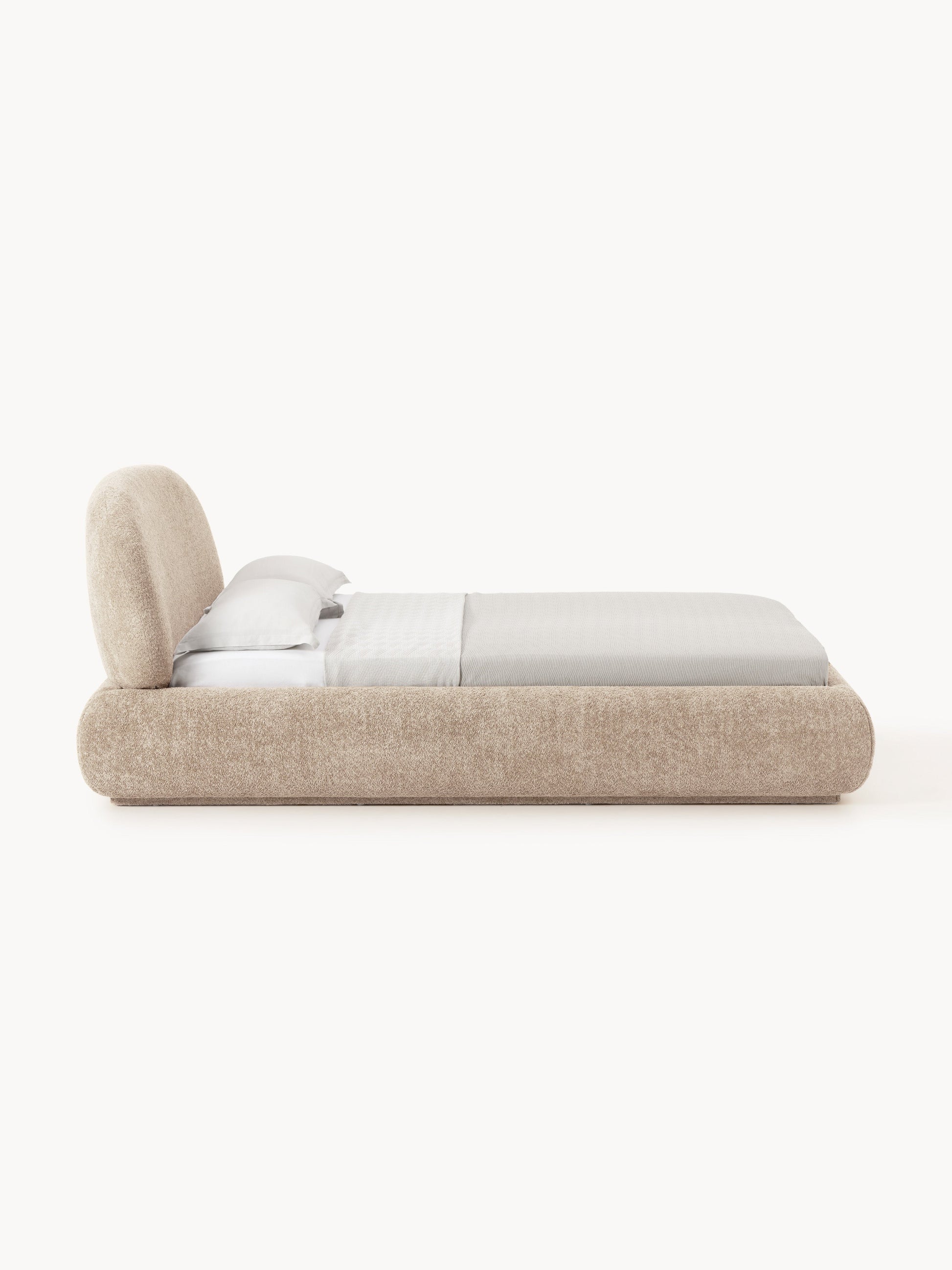 Albina Upholstered Bed in Teddy Bouclé