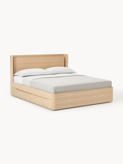 Allvio Wooden Bed with Drawers