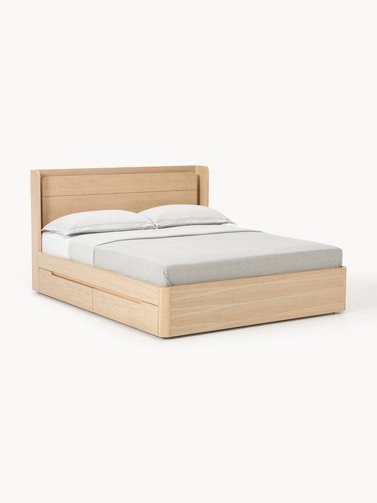 Allvio Wooden Bed with Drawers