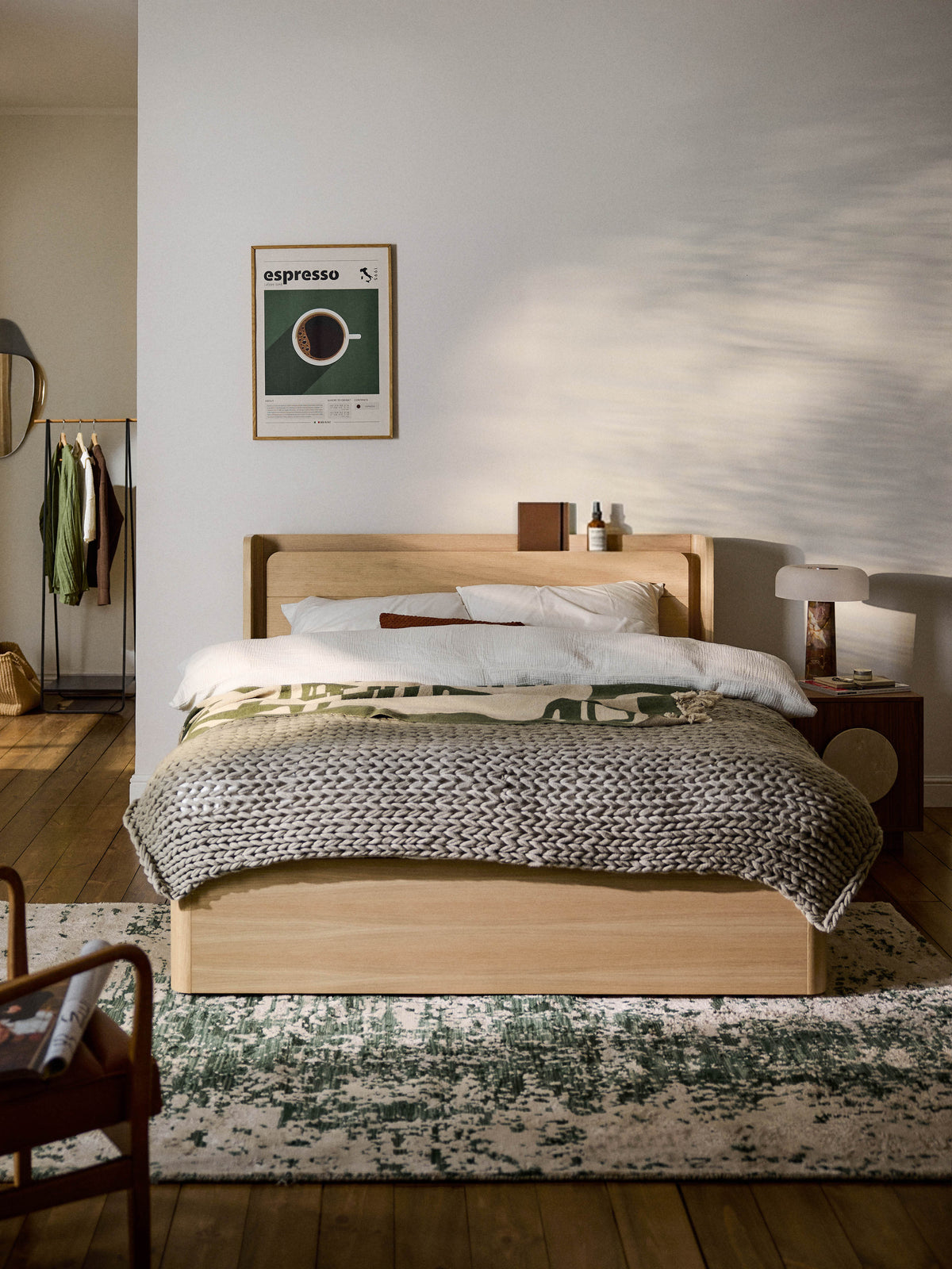 Allvio Wooden Bed with Drawers