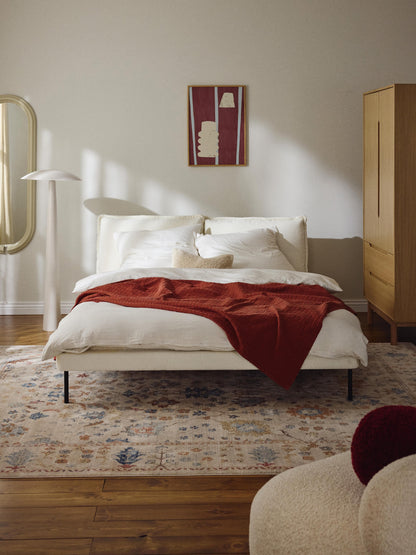 Amelis Upholstered Bed in Teddy Bouclé