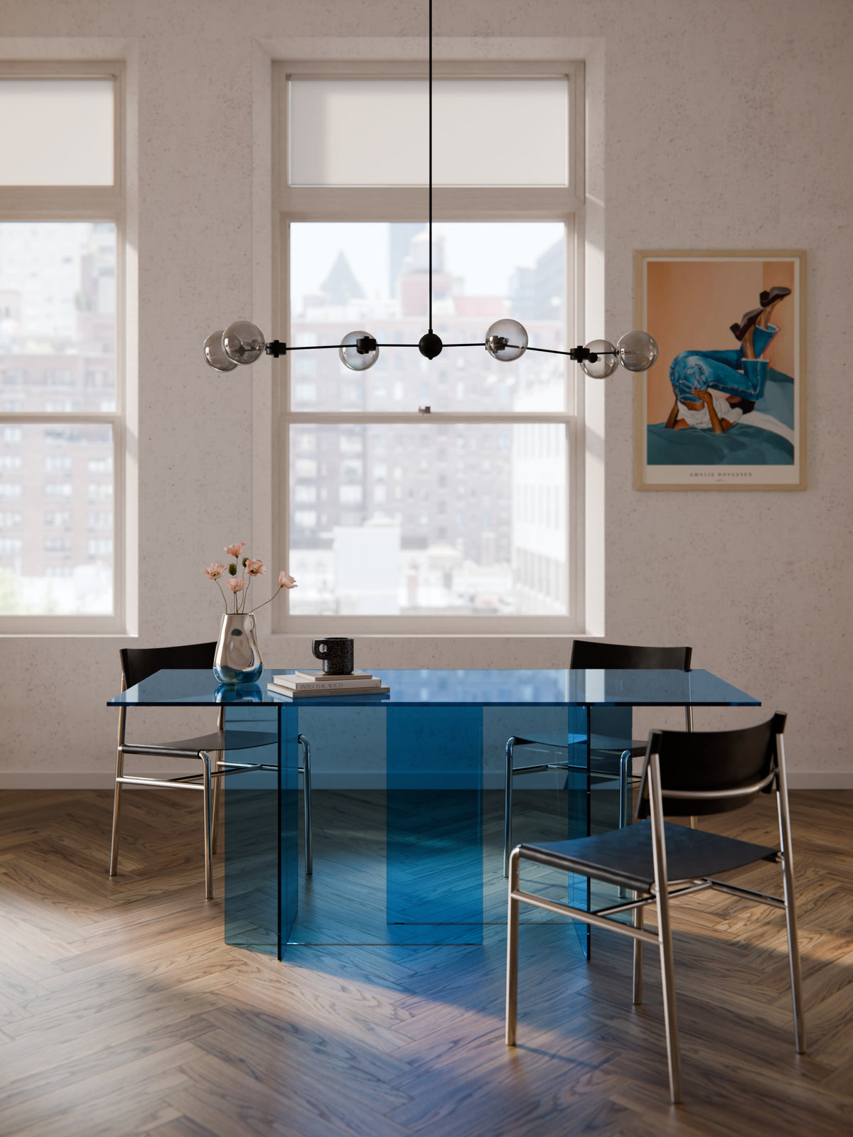 Anouva Dining Table in Glass, 180 x 90 cm