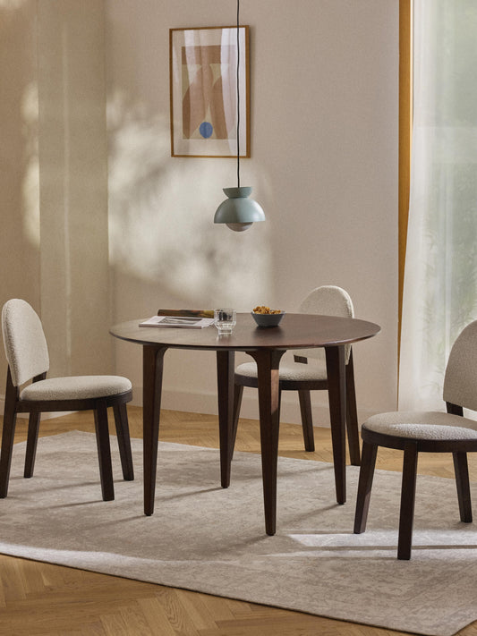 Archino Round Dining Table in Mango Wood, Ø 110 cm