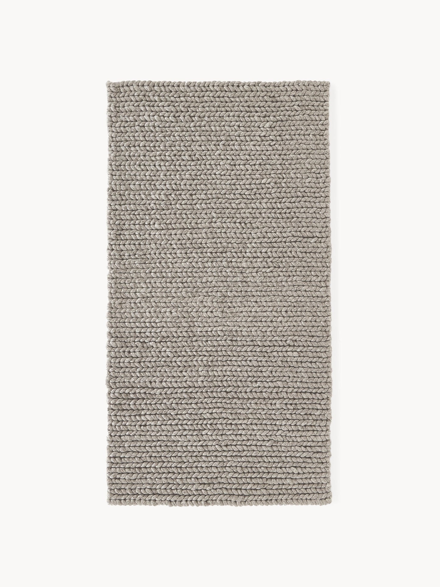 Brunika Handmade Wool Rug with Braided Texture