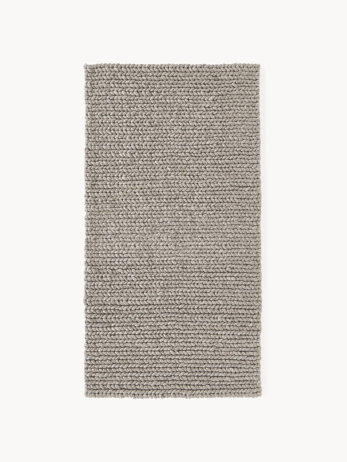 Brunika Handmade Wool Rug with Braided Texture