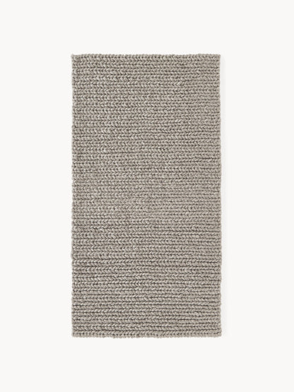 Brunika Handmade Wool Rug with Braided Texture