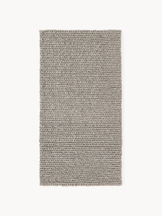 Brunika Handmade Wool Rug with Braided Texture