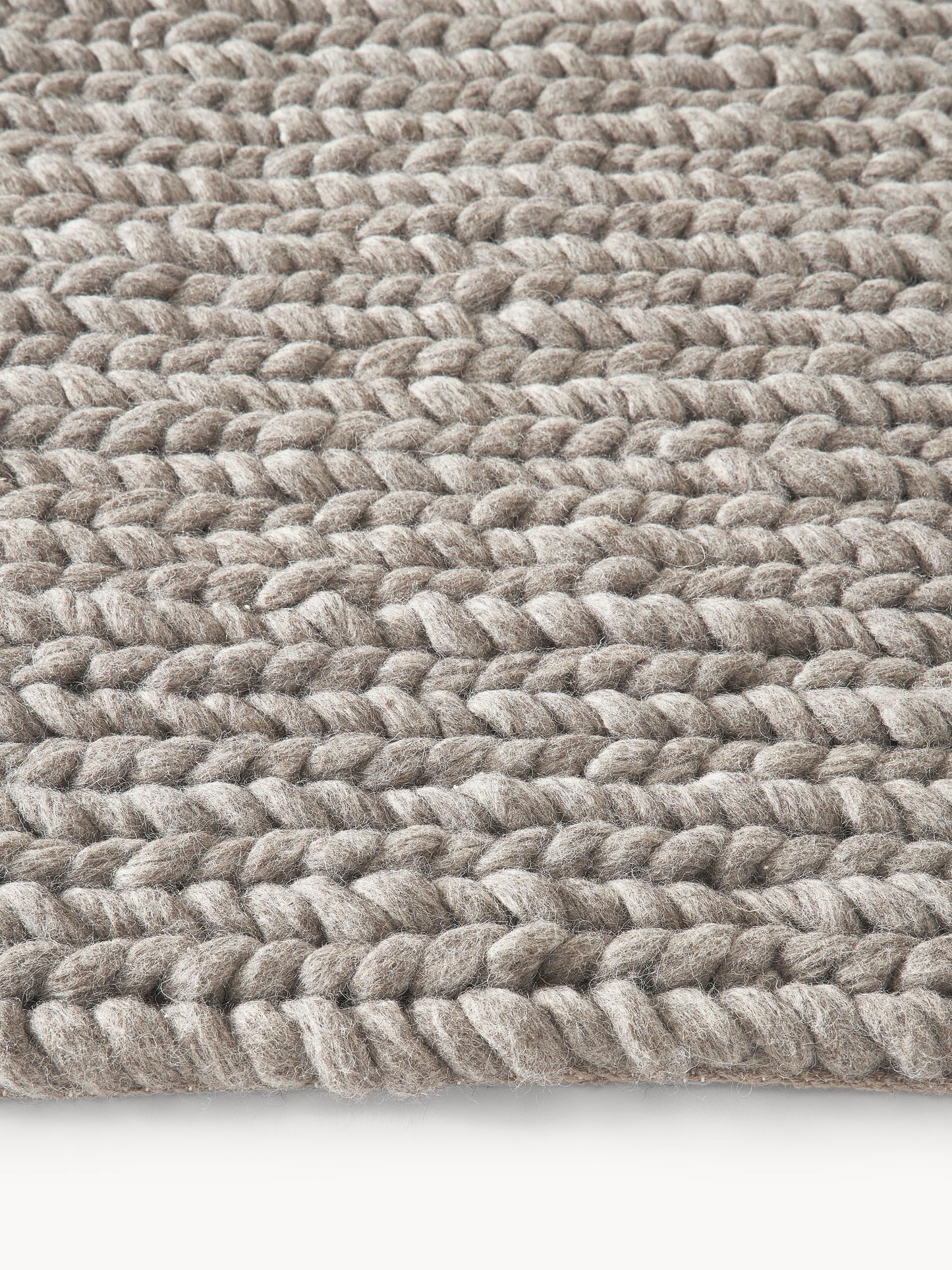 Brunika Handmade Wool Rug with Braided Texture