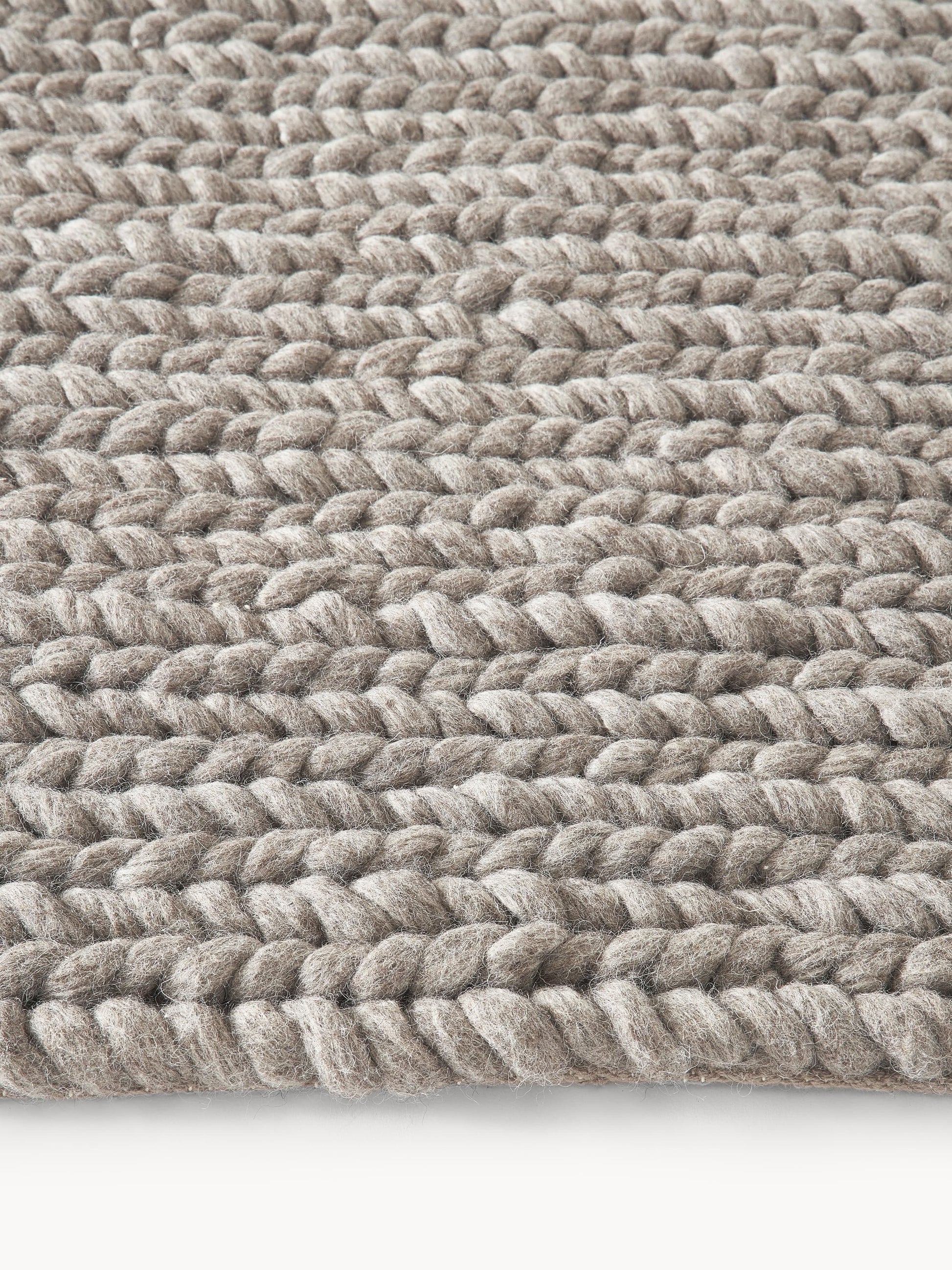 Brunika Handmade Wool Rug with Braided Texture
