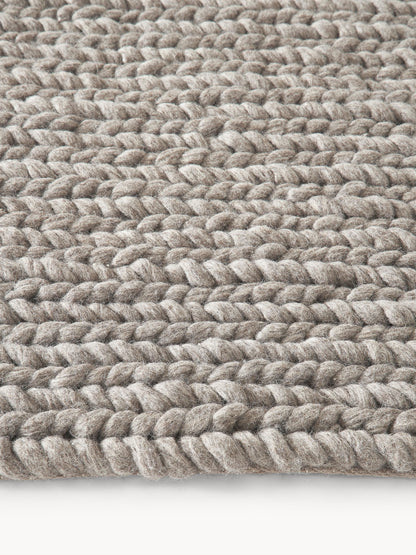 Brunika Handmade Wool Rug with Braided Texture
