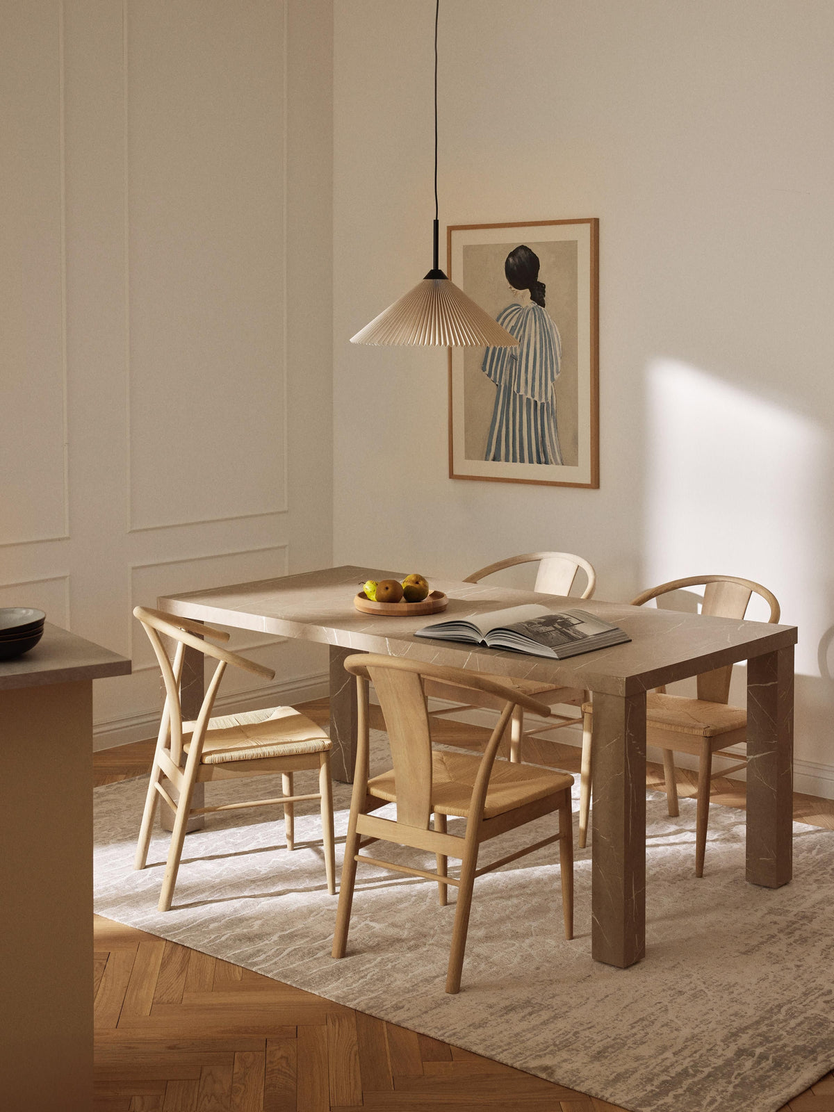 Carven Marble-Look Dining Table, 180 x 90 cm