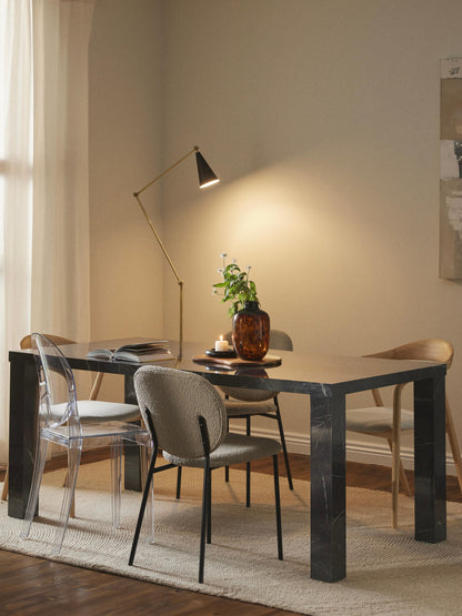 Carven Marble-Look Dining Table, 180 x 90 cm