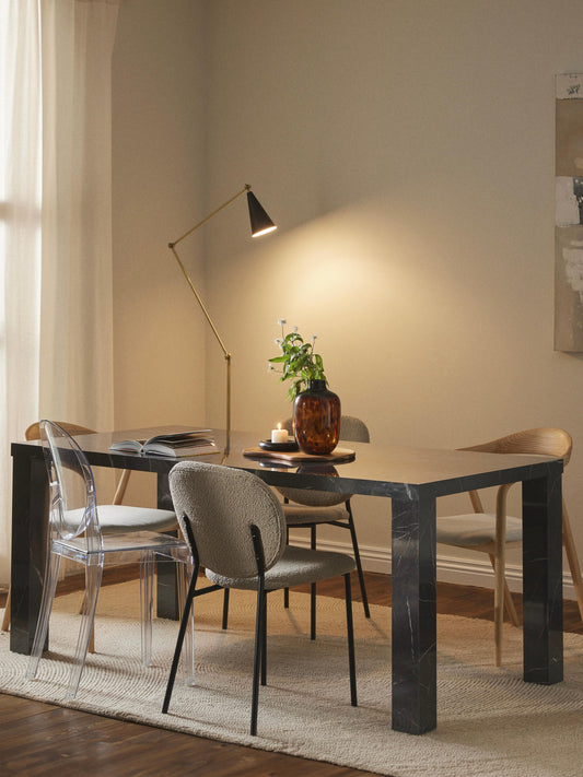Carven Marble-Look Dining Table, 180 x 90 cm