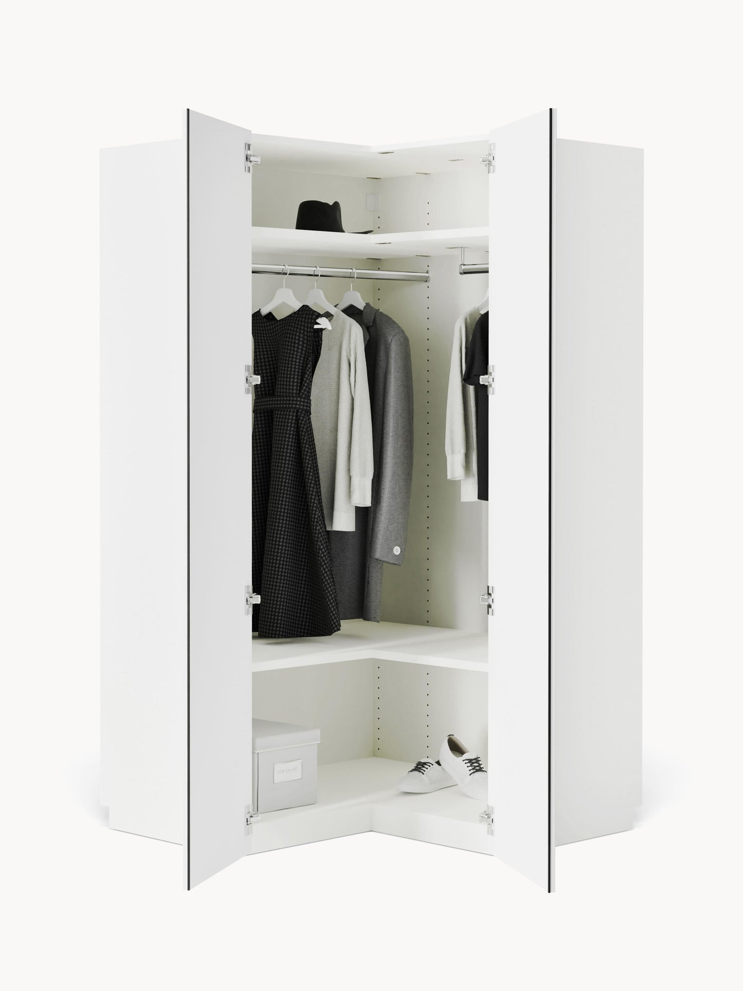 Charlise Corner Wardrobe, Modular, 115 cm Wide